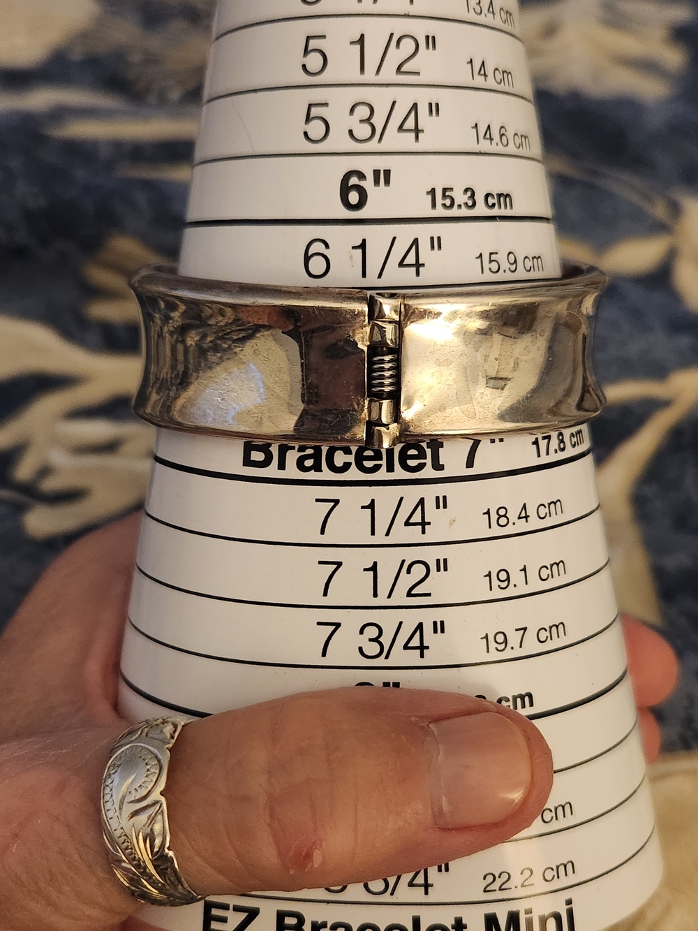 Mexico Taxco Style Sterling Silver Tension-Style Cuff Bracelet - Picture 3 of 9